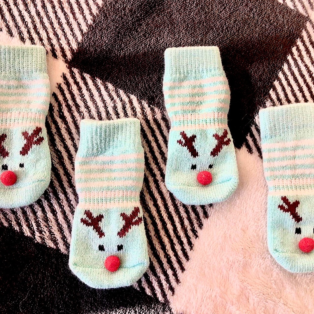 Christmas Reindeer Dog Socks